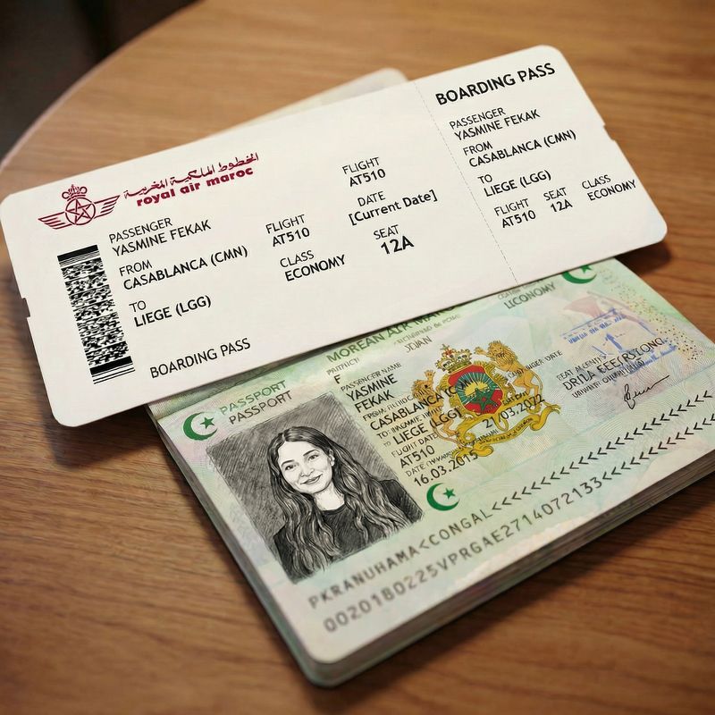 Carte d'embarquement Royal Air Maroc - Yasmine Fekak